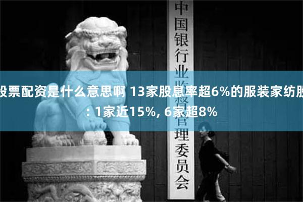 股票配资是什么意思啊 13家股息率超6%的服装家纺股: 1家近15%, 6家超8%